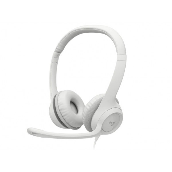 Гарнитура Logitech USB H390, Микрофон с Шумоподавлением, Белая
